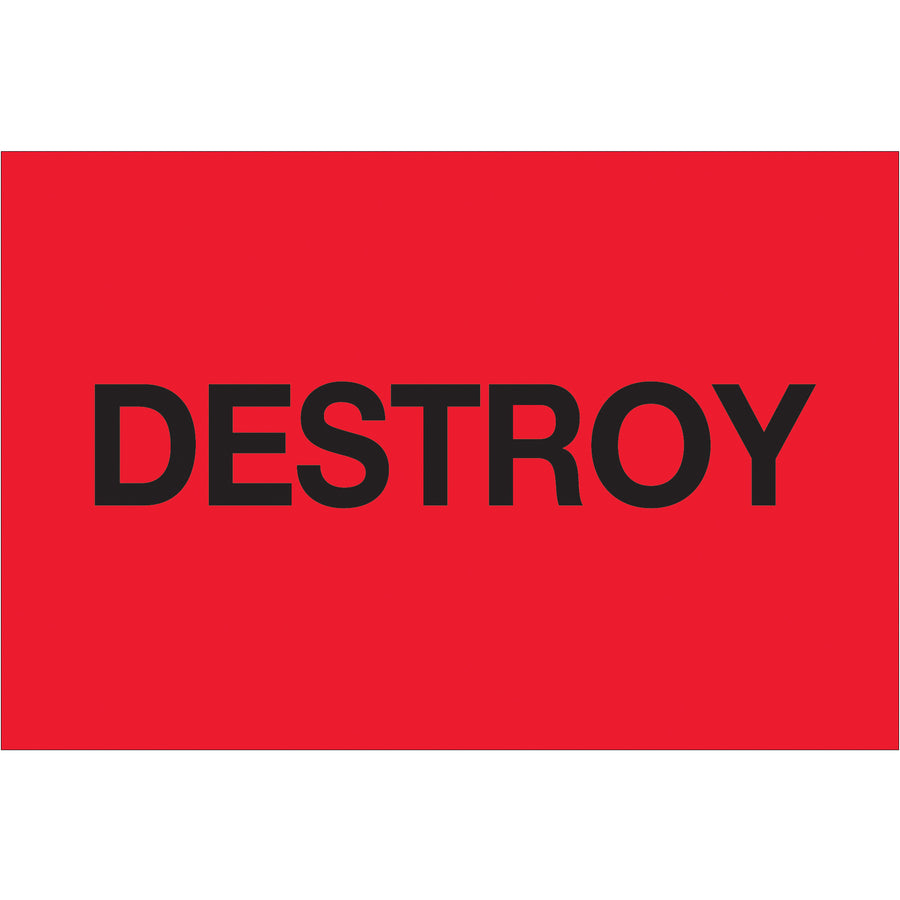 Maximize inventory visibility with these 2x3" fluorescent red pre-printed destroy labels printed on durable high-gloss paper. Each roll contains 500 labels designed for immediate identification in warehouse and logistics operations. Compatible with multiple tabletop and wall-mount dispensers for seamless integration into your material handling workflow.