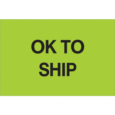 High-visibility 2x3" fluorescent green pre-printed inventory labels designed for shipping coordinators who need instant compliance clarity. Printed on durable high gloss paper with 500 labels per roll. Compatible with industry-standard tabletop and wall-mount dispensers for seamless warehouse integration.