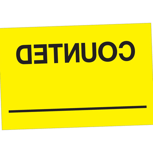 2x3 Fluorescent Yellow Pre-Printed Inventory Labels 500/Roll DL1148 - alias listing