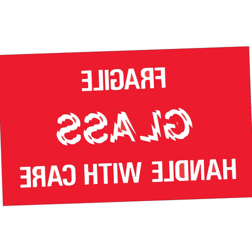 3x5 Fragile Glass Handle With Care Labels Semi-Gloss 500/Roll DL1150 - alias listing