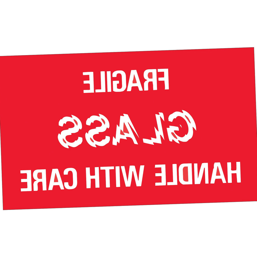 3x5 Fragile Glass Handle With Care Labels Semi-Gloss 500/Roll DL1150 - alias listing