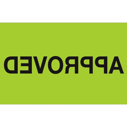 1.25x2 Fluorescent Green Production Labels Semi-Gloss 500/Roll DL1153 - alias listing