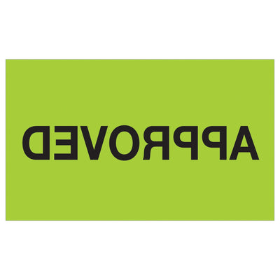 3x5 Fluorescent Green Approved Labels Semi-Gloss Paper 500/Roll DL1154 - alias listing