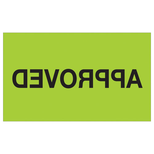 3x5 Fluorescent Green Approved Labels Semi-Gloss Paper 500/Roll DL1154 - alias listing