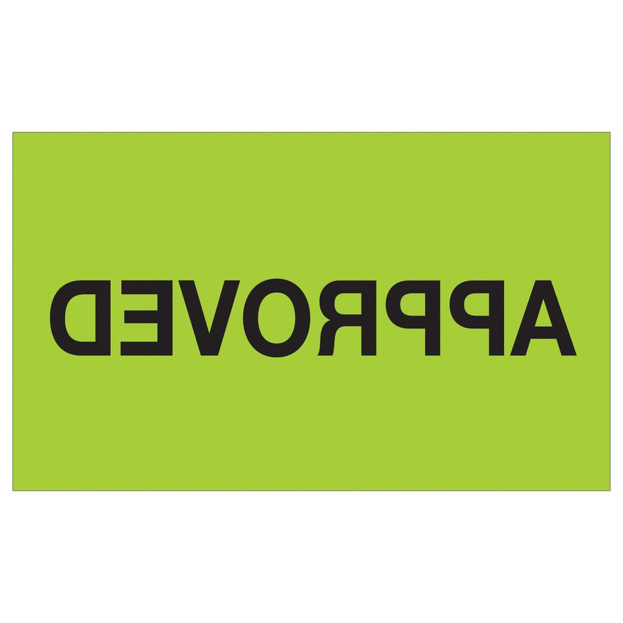 3x5 Fluorescent Green Approved Labels Semi-Gloss Paper 500/Roll DL1154 - alias listing