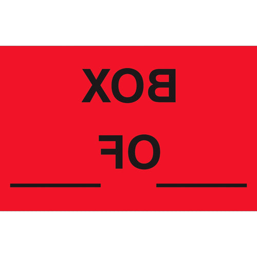 1.25x2 Fluorescent Red Semi-Gloss Shipping Labels 500/Roll DL1158 - alias listing