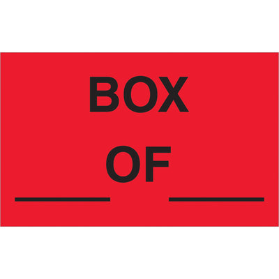 1.25" x 2" Fluorescent Red Semi-Gloss Shipping Labels - 500/Roll