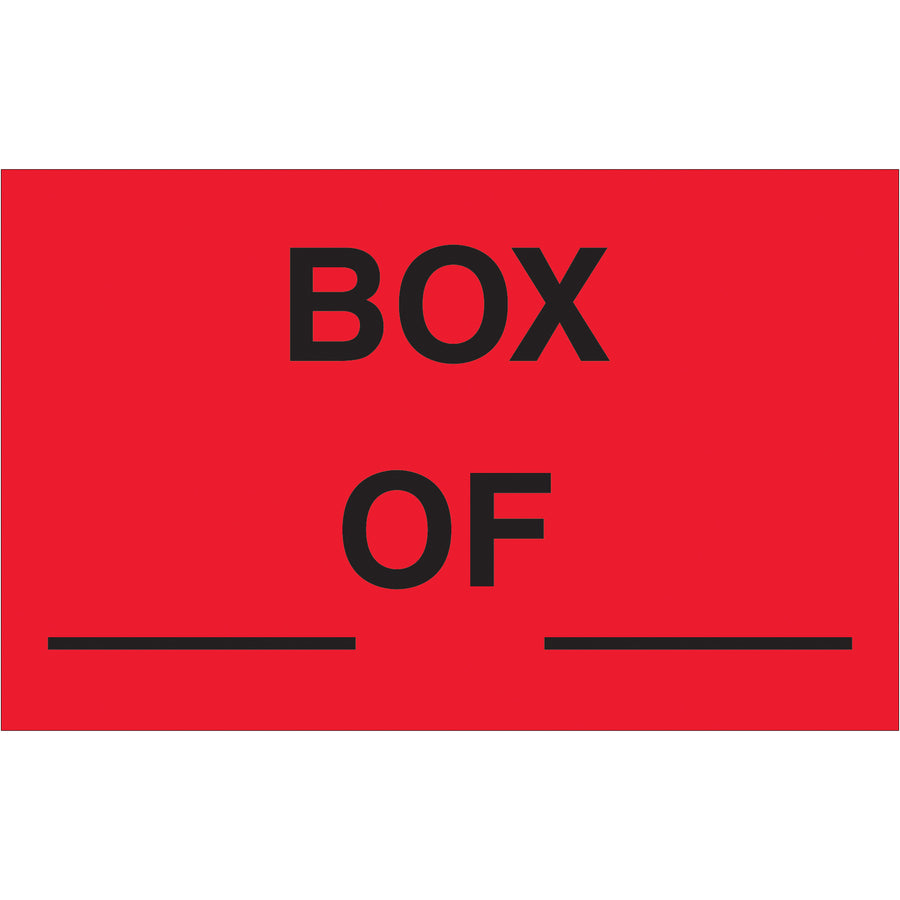 1.25" x 2" Fluorescent Red Semi-Gloss Shipping Labels - 500/Roll