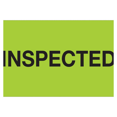 1.25x2 Fluorescent Green Inspected Labels 500/Roll DL1163 - alias listing