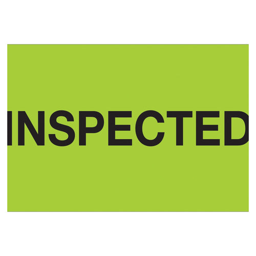 1.25x2 Fluorescent Green Inspected Labels 500/Roll DL1163 - alias listing