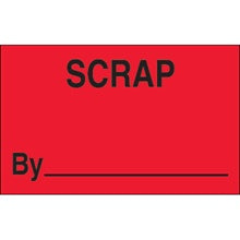 1.25x2 "Scrap By" Fluorescent Red Labels