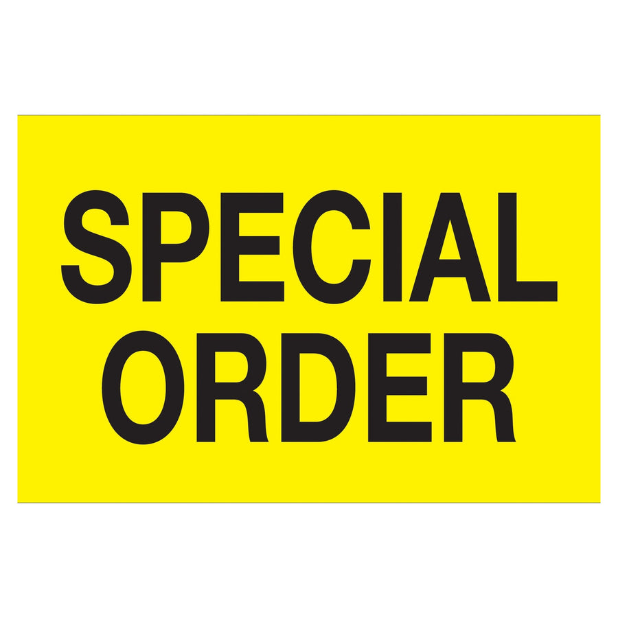 3x5 Fluorescent Yellow Semi-Gloss Production Labels 500/Roll DL1168 - alias listing