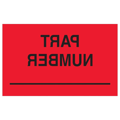 1.25x2 Fluorescent Red Semi-Gloss Production Labels 500/Roll DL1169 - alias listing