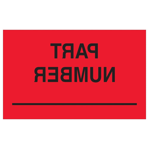 1.25x2 Fluorescent Red Semi-Gloss Production Labels 500/Roll DL1169 - alias listing