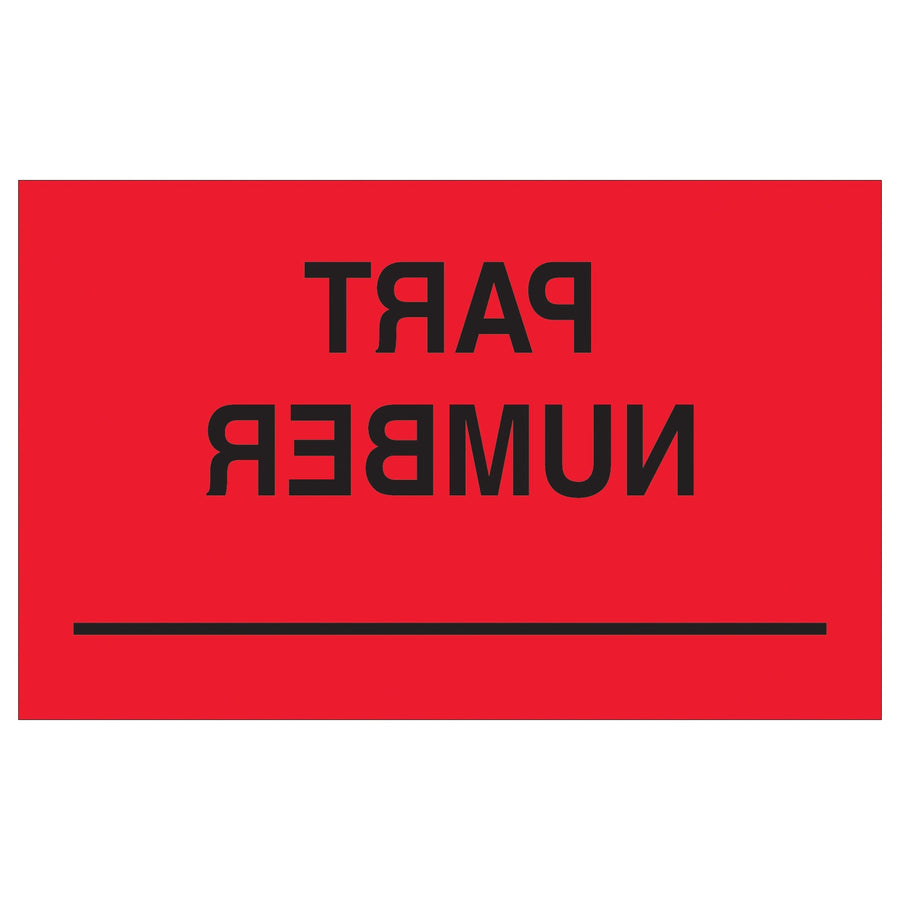1.25x2 Fluorescent Red Semi-Gloss Production Labels 500/Roll DL1169 - alias listing