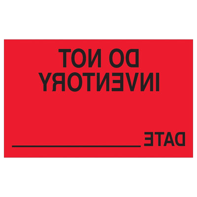 1.25x2 Fluorescent Red Do Not Inventory Date Labels 500/Roll DL1176 - alias listing