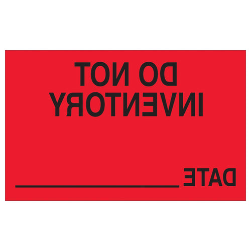 1.25x2 Fluorescent Red Do Not Inventory Date Labels 500/Roll DL1176 - alias listing