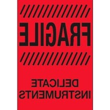 4x6 Fluorescent Red Fragile Delicate Instruments Labels 500/Roll DL1189 - alias listing