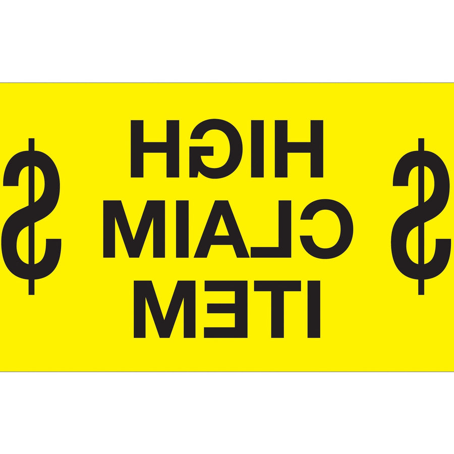 3x5 Fluorescent Yellow High Claim Labels Semi-Gloss 500/Roll DL1199 - alias listing