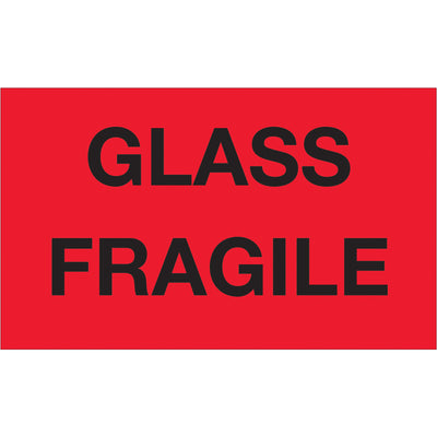 Boost shipping safety with these internationally recognized 3x5" fluorescent red fragile labels. Printed on durable semi-gloss coated paper and sold as a 500-label roll, these special handling labels ensure your fragile shipments receive proper care across borders. Compatible with both tabletop and wall-mount dispensers for streamlined warehouse operations.