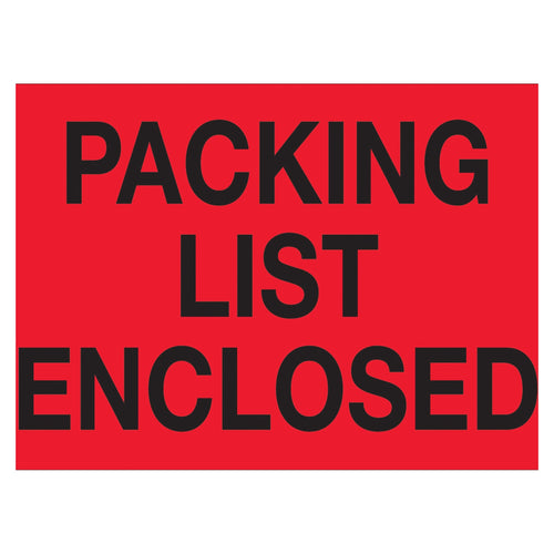 2x3 Fluorescent Red Packing List Enclosed Labels 500/Roll DL1202 - alias listing