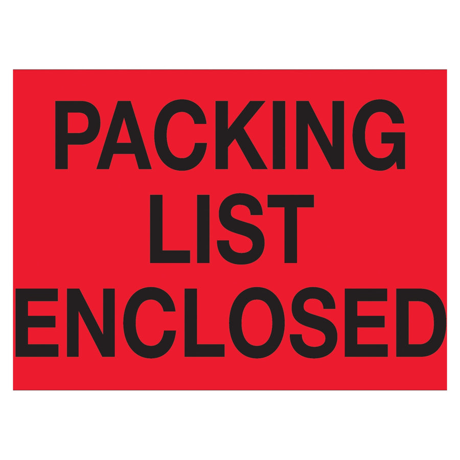 2x3 Fluorescent Red Packing List Enclosed Labels 500/Roll DL1202 - alias listing