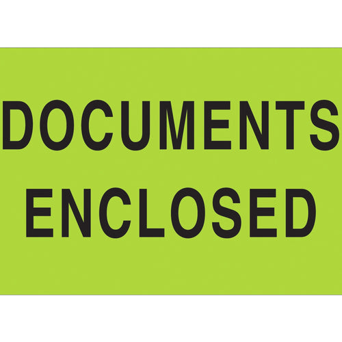2x3 Fluorescent Green Documents Enclosed Labels 500/Roll DL1206 - alias listing