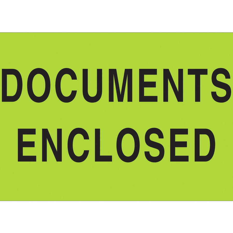 2x3 Fluorescent Green Documents Enclosed Labels 500/Roll DL1206 - alias listing