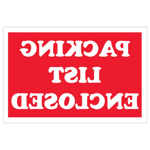 2x3 Red/White Packing List Enclosed Labels Semi-Gloss 500/Roll DL1207 - alias listing