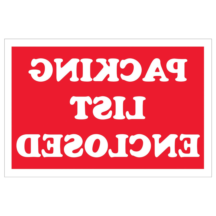 2x3 Red/White Packing List Enclosed Labels Semi-Gloss 500/Roll DL1207 - alias listing