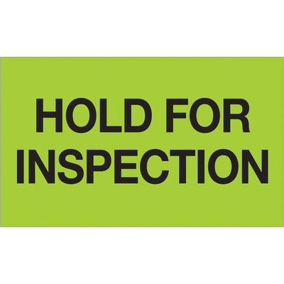 Stop product flow with high-visibility inspection hold labels your team will see instantly. These 3" x 5" fluorescent green carton labels are printed on durable semi-gloss coated paper and recognized across multiple countries for compliance. Each roll contains 500 labels‚enough for serious receiving operations.