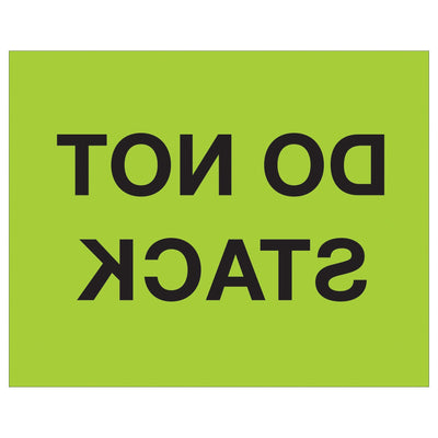 8x10 Fluorescent Green Do Not Stack Labels Semi-Gloss 250/Roll DL1228 - alias listing