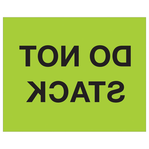 8x10 Fluorescent Green Do Not Stack Labels Semi-Gloss 250/Roll DL1228 - alias listing