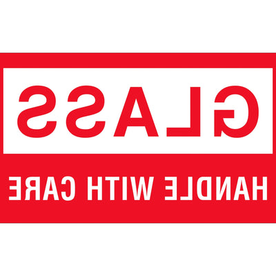 3x5 Red/White Glass Handle With Care Labels Semi-Gloss 500/Roll DL1230 - alias listing