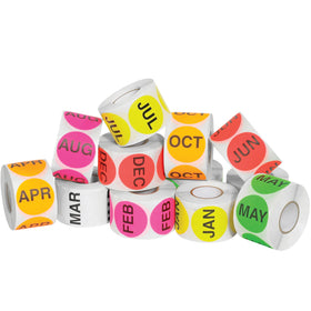 Eliminate the guesswork from inventory organization with our pre-assembled 2" circle month labels. This easy-order pack includes one roll of each month (12 rolls total) in a single case‚ready to apply to boxes, bins, and shelves. Perfect for warehouses and distribution centers that need quick, compliant labeling without the hassle of separating stock.