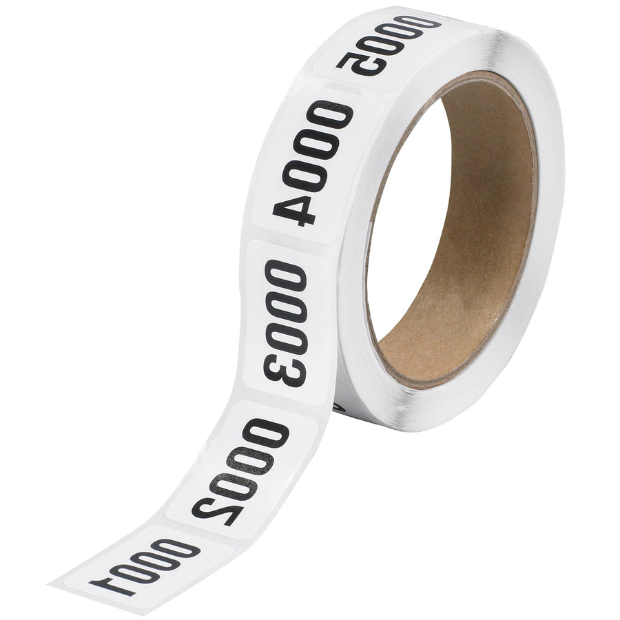 1x1.5 Black Consecutive Numbered Labels Paper 500/Roll DL1241 - alias listing