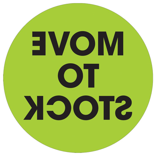 2 in Fluorescent Green Circle Move to Stock Labels Paper 500/Roll DL1246 - alias listing
