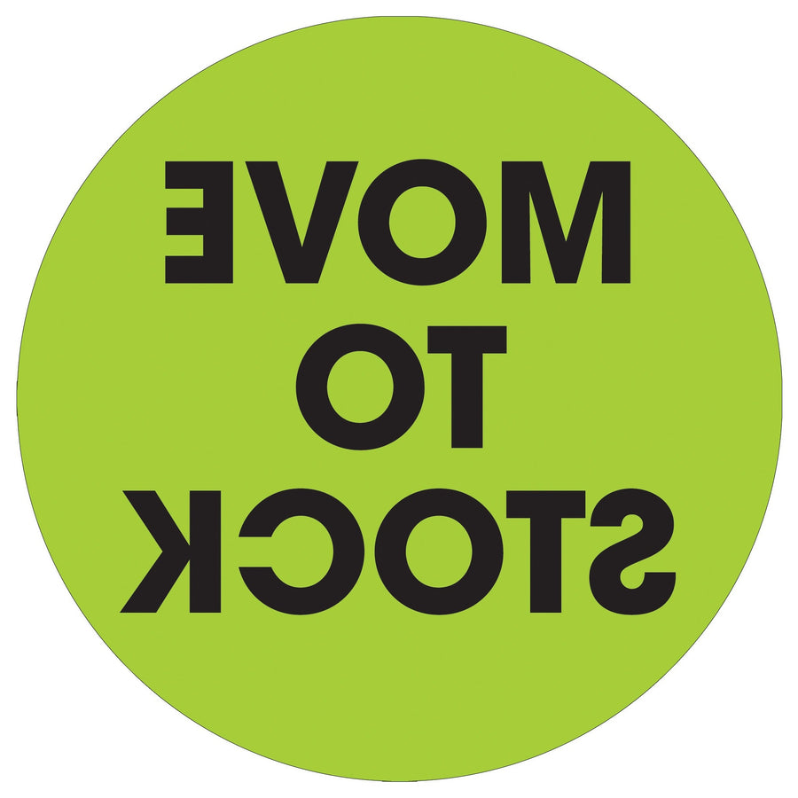 2 in Fluorescent Green Circle Move to Stock Labels Paper 500/Roll DL1246 - alias listing