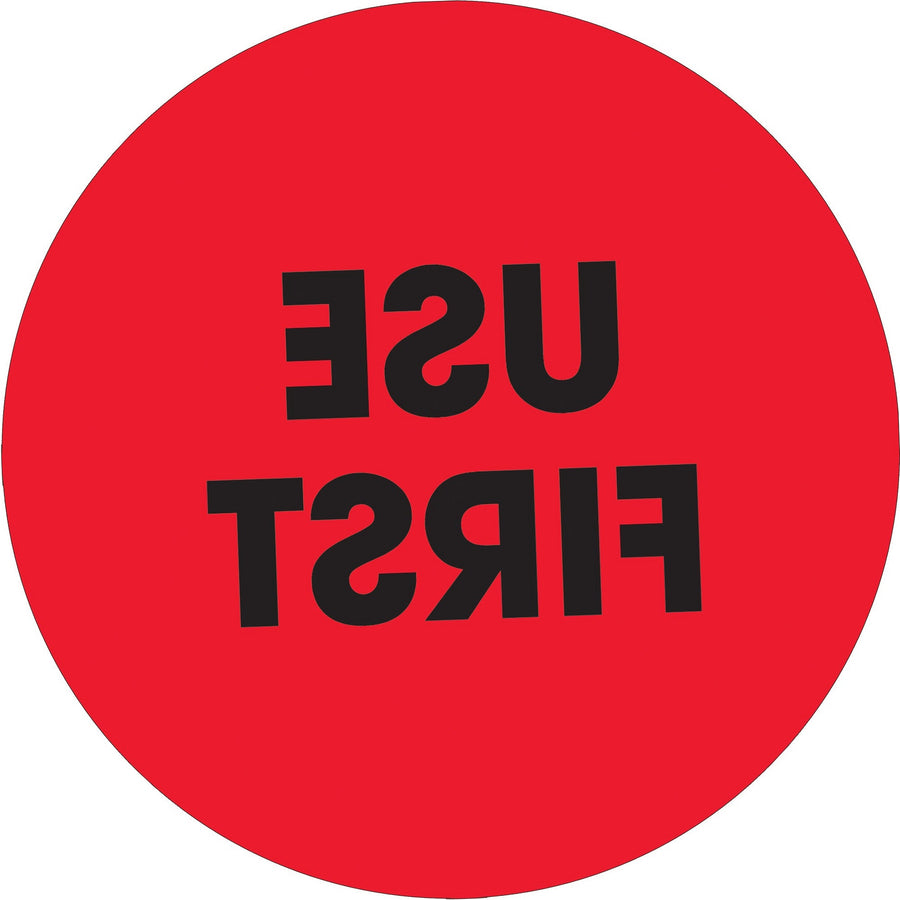 2 in Fluorescent Red Paper Circle Labels 500/Roll DL1250 - alias listing