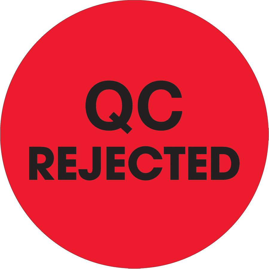 Instantly flag rejected inventory with these 2" diameter fluorescent red circle labels on durable high-gloss paper. Each roll contains 500 pre-printed labels ready for immediate warehouse deployment. Available for tabletop or wall-mount dispensers to streamline your QC workflow.