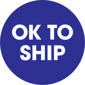 Streamline your shipping workflow with 2" diameter blue "OK To Ship" pre-printed inventory labels. Printed on durable high gloss paper in rolls of 500, these circle labels ensure compliance with shipping protocols while providing clear visual communication in your warehouse. Compatible with all major tabletop and wall-mount dispensers for maximum efficiency.