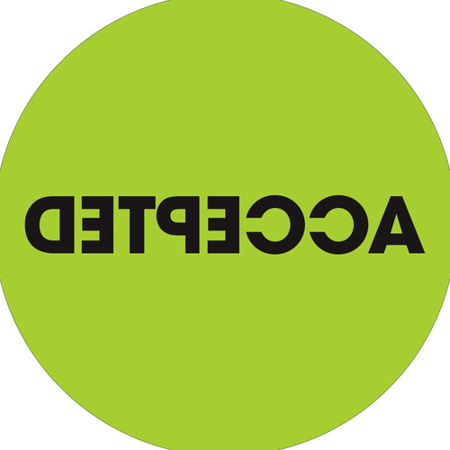 2 in Fluorescent Green Circle Labels 500/Roll DL1264 - alias listing