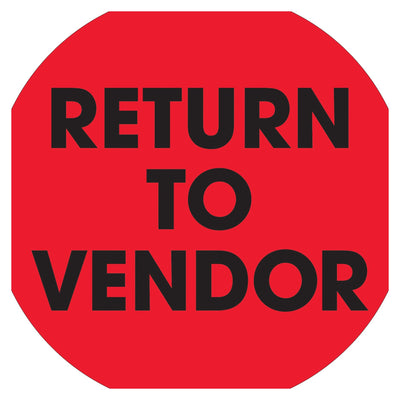 2 in Fluorescent Red Return To Vendor Circle Labels 500/Roll DL1268 - alias listing