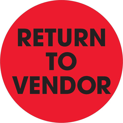 Maximize inventory visibility with these 2" diameter fluorescent red circle labels designed specifically for return-to-vendor compliance tracking. Printed on premium high gloss paper for durability in warehouse environments, each roll contains 500 labels ready for immediate use. Compatible with multiple tabletop and wall-mount dispensers for seamless integration into your shipping and logistics workflow.