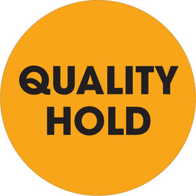 High-visibility 2" fluorescent orange circle labels designed for rapid warehouse inventory identification and compliance visibility. Printed on durable high gloss paper for superior adhesion and weather resistance. Roll of 500 labels with compatible tabletop and wall-mount dispensers available.
