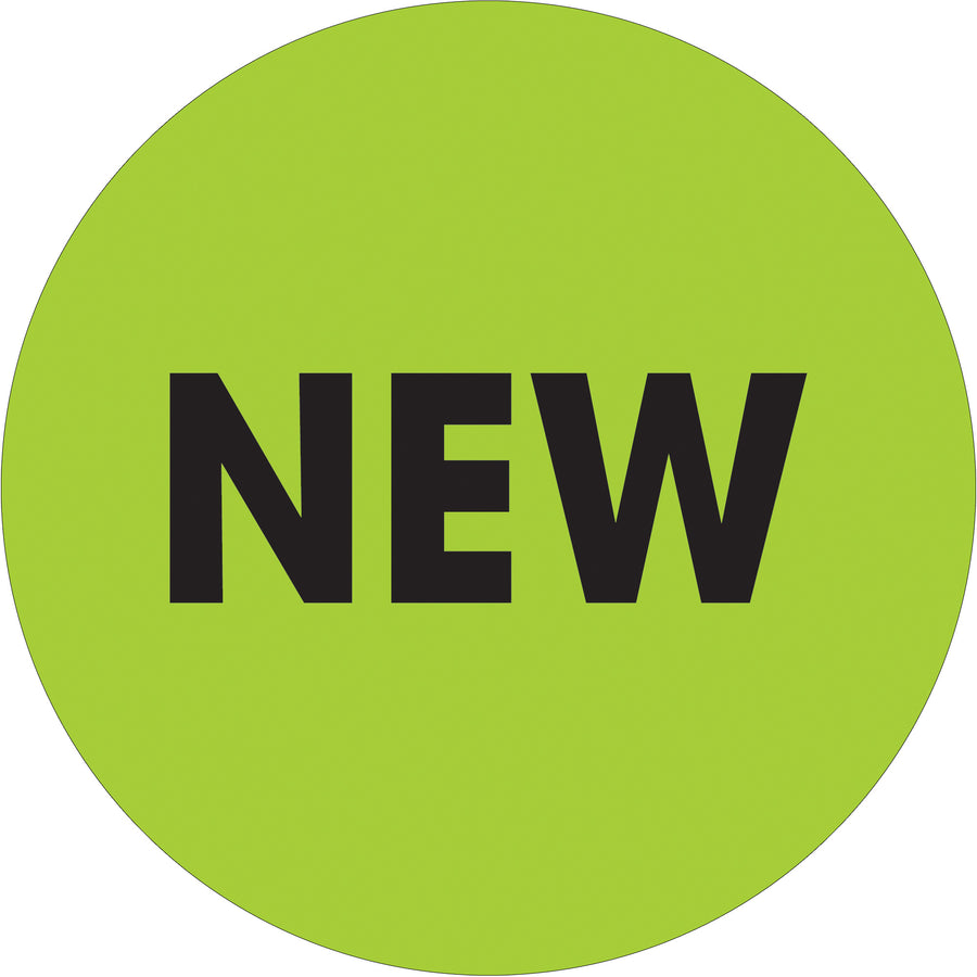 High-visibility 2" diameter fluorescent green circle labels printed on premium high-gloss paper. Each roll contains 500 labels, ideal for warehouse inventory management and compliance tracking. Compatible with tabletop and wall-mounted dispensers for streamlined application.