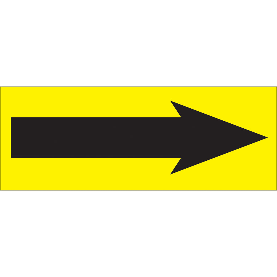 High-gloss fluorescent yellow arrow labels sized 1.5" x 4" for maximum warehouse visibility. Each roll contains 500 labels, ideal for shipping coordinators managing complex inventory systems. ANSI-compliant directional labeling for seamless logistics operations.