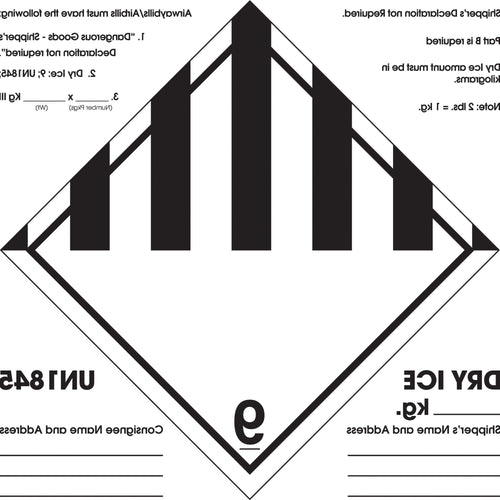 6x6 Shipper's Declaration Not Required Label Semi-Gloss Paper 500/Roll DL1281 - alias listing