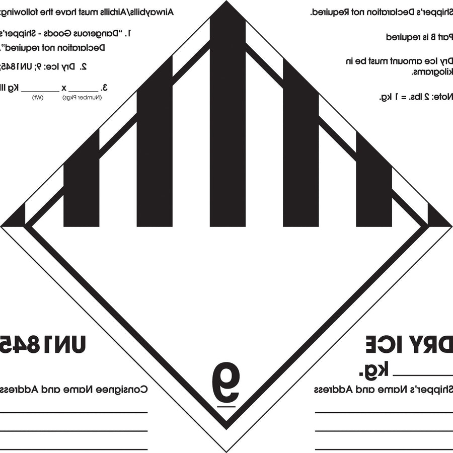 6x6 Shipper's Declaration Not Required Label Semi-Gloss Paper 500/Roll DL1281 - alias listing