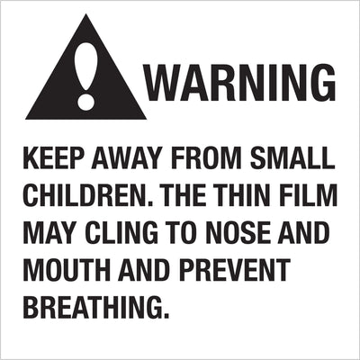 2x2" Warning Keep Away Small Children Labels - 500/Roll Semi-Gloss